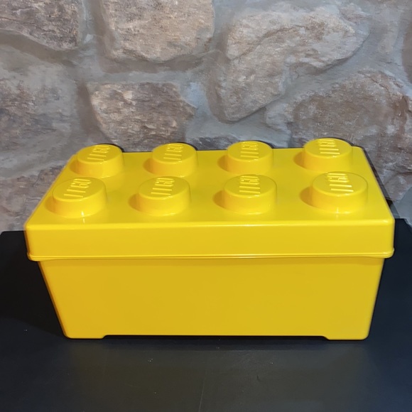 Classic Yellow Lego Storage Bin. 14x7 - Picture 6 of 7